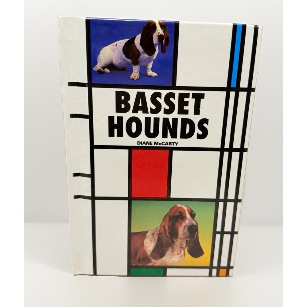 Basset Hounds Book Diane McCarty Hardcover Illustrated Pet Dog Hound Home Decor